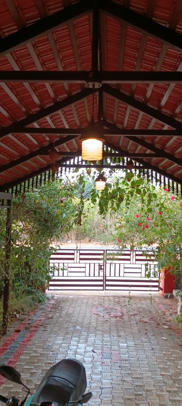 Covered carport parking with tiled roof