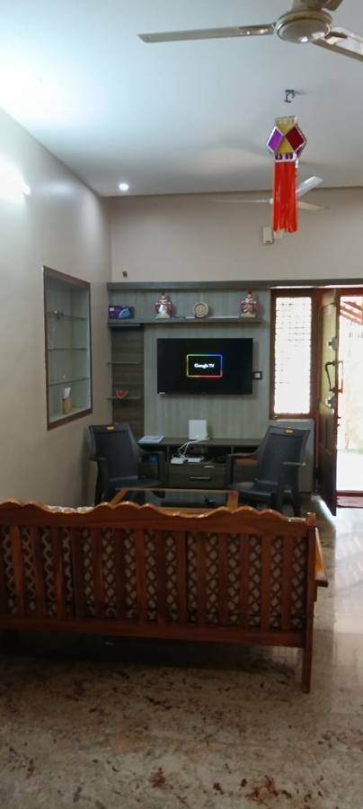 Living hall with festive decor